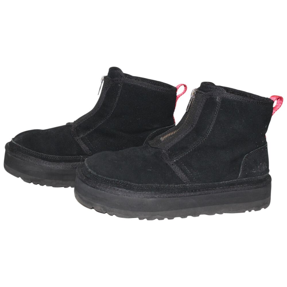 UGG Neumel Zip Platform Booties Black Red Size 9 - Picture 3 of 8
